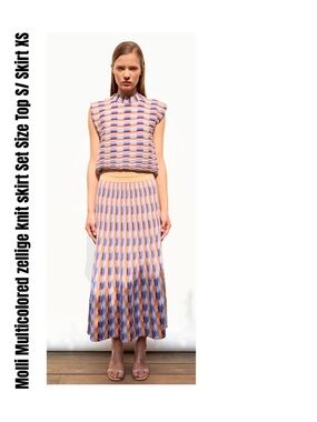 Molli Multicolored zellige knit skirt Set Size Top S/ Skirt XS